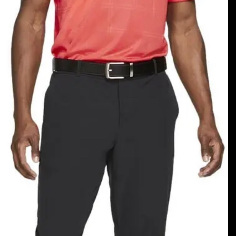NIKE Golf Dri-Fit DA2969-631 Vapor Texture Plaid Red Orange Polo Shirt Men's - Picture 3 of 7